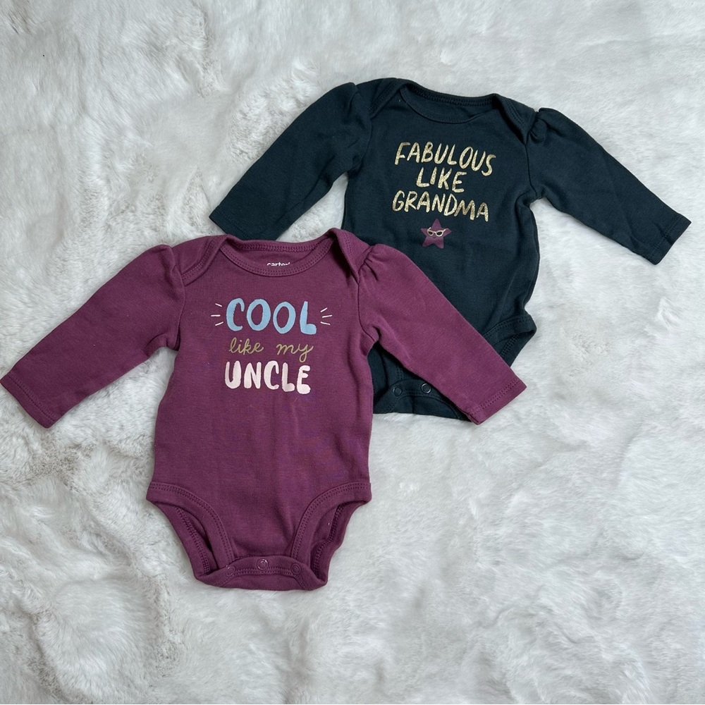 Carters Long Sleeve Baby Girl Graphic Bodysuits